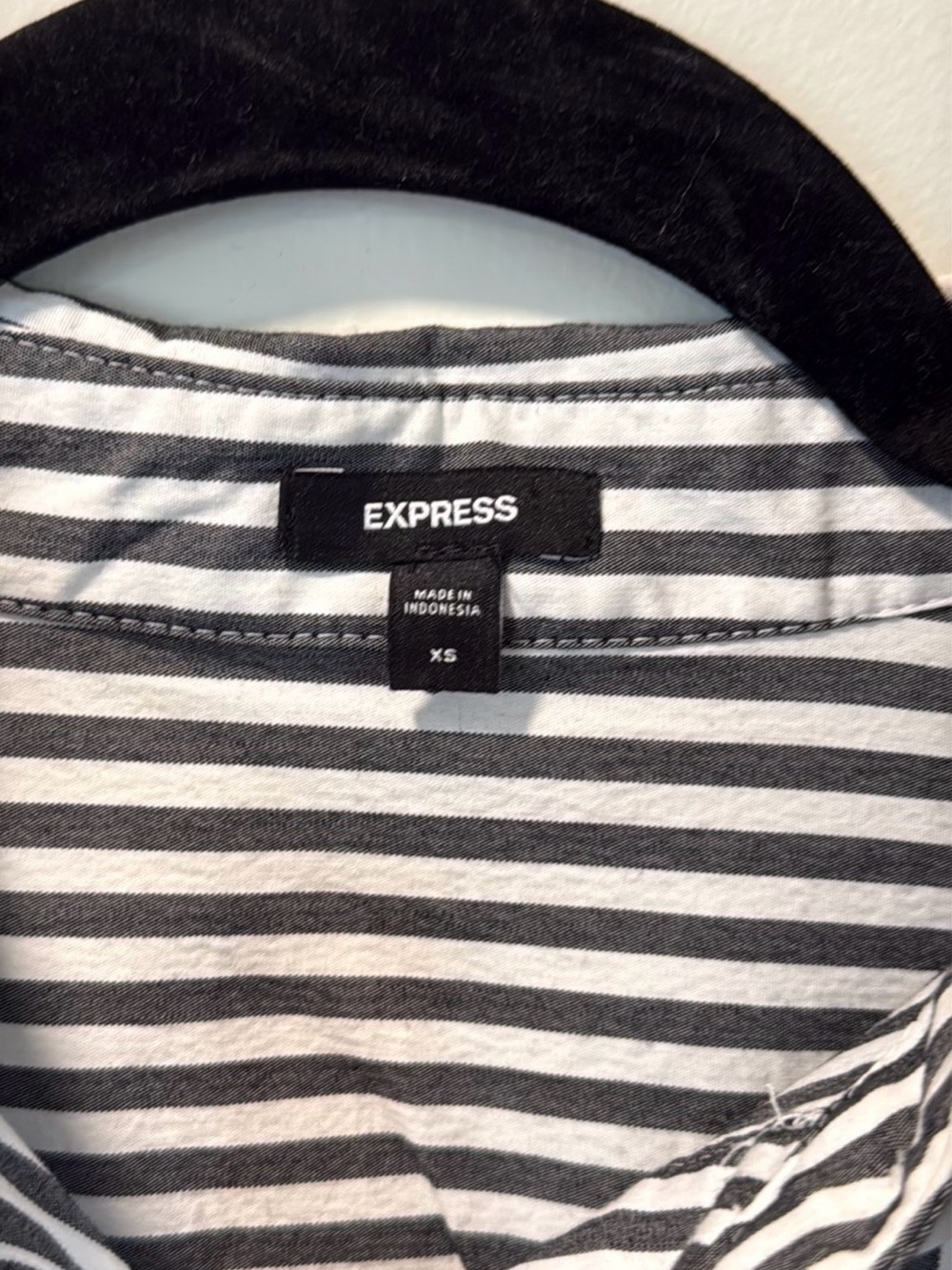 Express Poplin Striped Shirt Dress - Black & White - Picture 3 of 5
